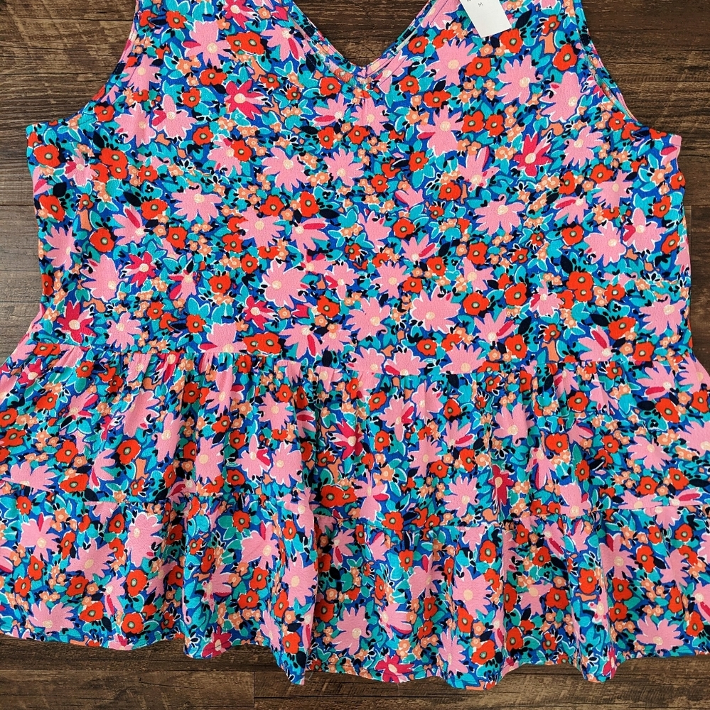 NWT Loft Floral Peplum Tank Top